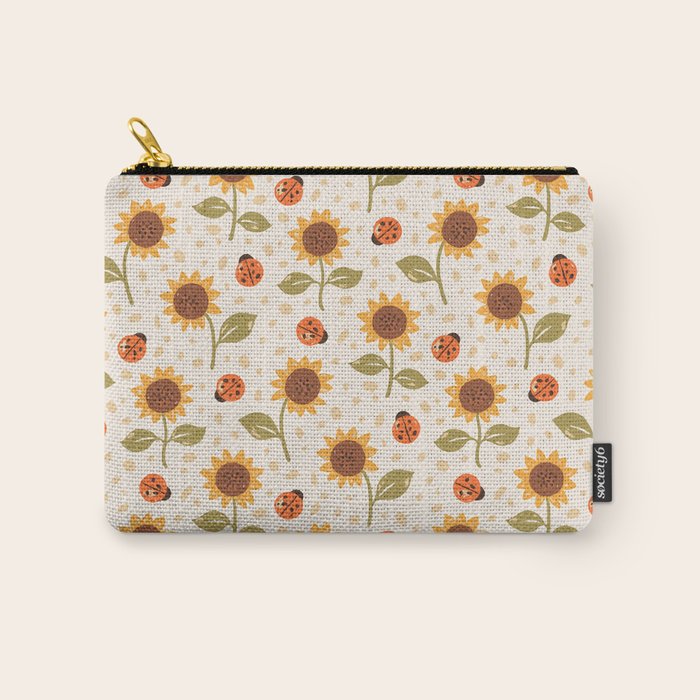 Sunflowers and Ladybugs Carry All Pouch Gallery Image 1
