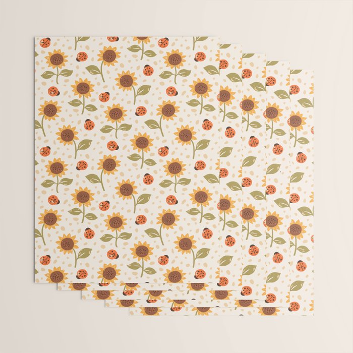 Sunflowers and Ladybugs Wrapping Paper Gallery Image 3