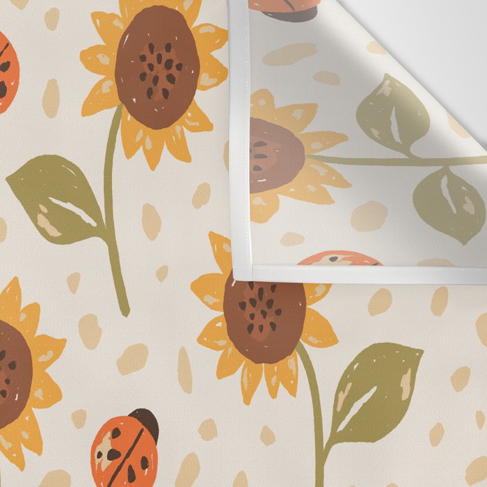 Sunflowers and Ladybugs Wall Tapestry Gallery Image 3