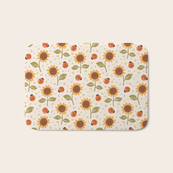 Sunflowers and Ladybugs Bath Mat Gallery Image 1