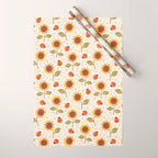 Sunflowers and Ladybugs Wrapping Paper Gallery Image 1
