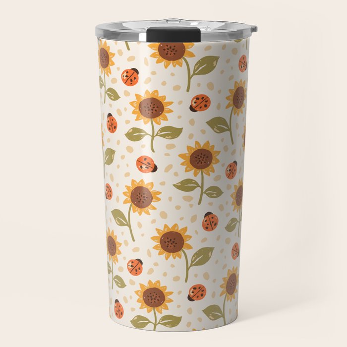 Sunflowers and Ladybugs Travel Mug Gallery Image 1