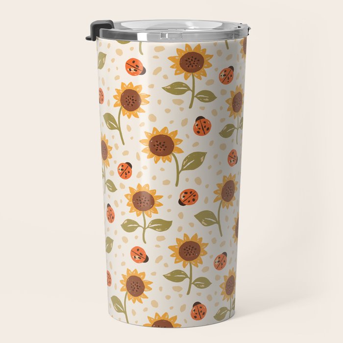 Sunflowers and Ladybugs Travel Mug Gallery Image 3