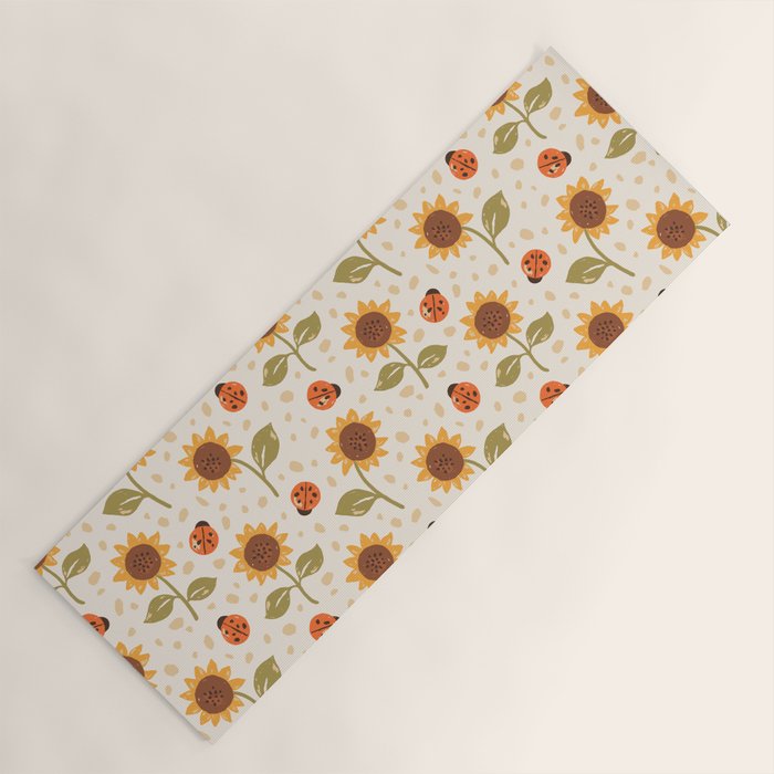 Sunflowers and Ladybugs Yoga Mat Gallery Image 1