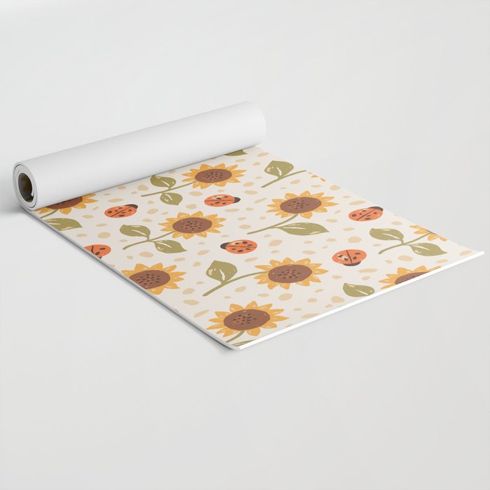 Sunflowers and Ladybugs Yoga Mat Gallery Image 2