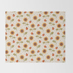 Sunflowers and Ladybugs Throw Blanket Gallery Image 2