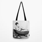 Cocktails In The Bath: Black & White Version Tote Bag Gallery Image 2