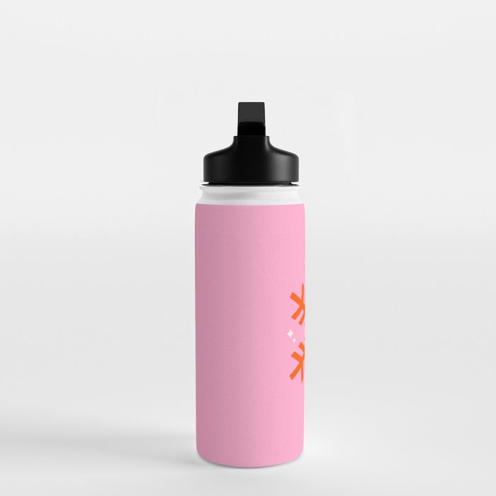Christmas Print Snowflake Pink And Orange Holiday Decorations Festive Modern Decor Water Bottle Gallery Image 3