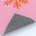 Christmas Print Snowflake Pink And Orange Holiday Decorations Festive Modern Decor Rug Gallery Image 4