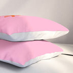 Christmas Print Snowflake Pink And Orange Holiday Decorations Festive Modern Decor Pillow Sham Gallery Image 3