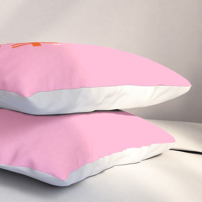 Christmas Print Snowflake Pink And Orange Holiday Decorations Festive Modern Decor Pillow Sham Gallery Image 3