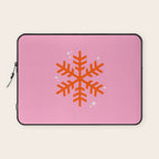 Christmas Print Snowflake Pink And Orange Holiday Decorations Festive Modern Decor Laptop Sleeve Gallery Image 1