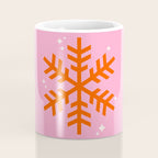 Christmas Print Snowflake Pink And Orange Holiday Decorations Festive Modern Decor Coffee Mug Gallery Image 4