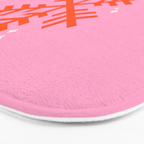 Christmas Print Snowflake Pink And Orange Holiday Decorations Festive Modern Decor Bath Mat Gallery Image 3