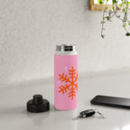 Christmas Print Snowflake Pink And Orange Holiday Decorations Festive Modern Decor Water Bottle Gallery Image 4