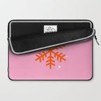 Christmas Print Snowflake Pink And Orange Holiday Decorations Festive Modern Decor Laptop Sleeve Gallery Image 2
