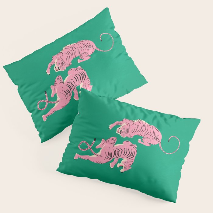 The Chase: Pink Tiger Edition Pillow Sham Gallery Image 3