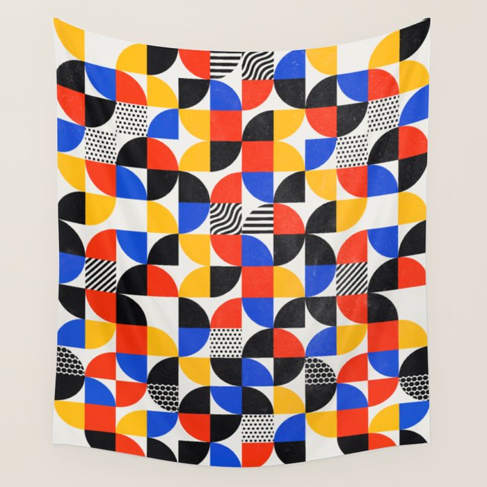 Shape & Pattern Study: Mid-Century Bauhaus Series Wall Tapestry Gallery Image 1