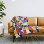 Shape & Pattern Study: Mid-Century Bauhaus Series Throw Blanket Gallery Image 1