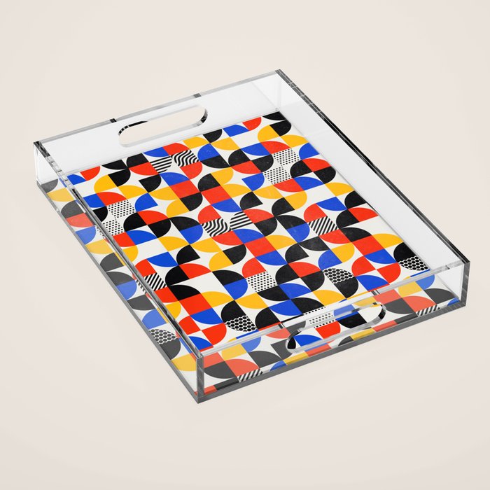 Shape & Pattern Study: Mid-Century Bauhaus Series Acrylic Tray Gallery Image 1
