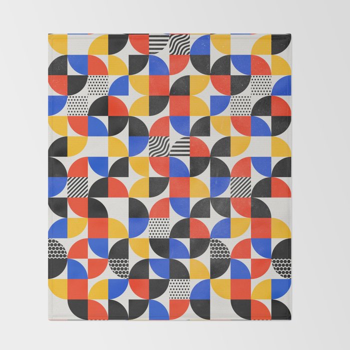 Shape & Pattern Study: Mid-Century Bauhaus Series Throw Blanket Gallery Image 2
