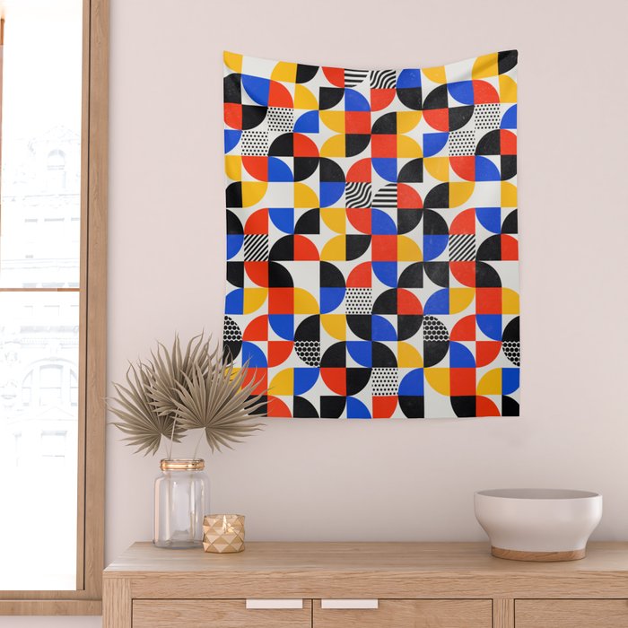 Shape & Pattern Study: Mid-Century Bauhaus Series Wall Tapestry Gallery Image 2