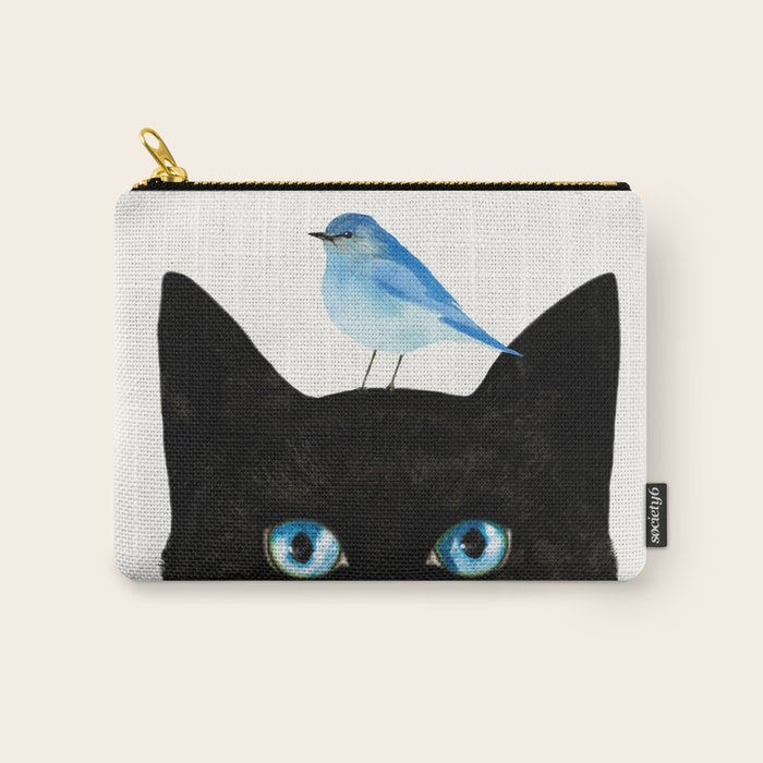 Cat and Bird Carry All Pouch Gallery Image 1