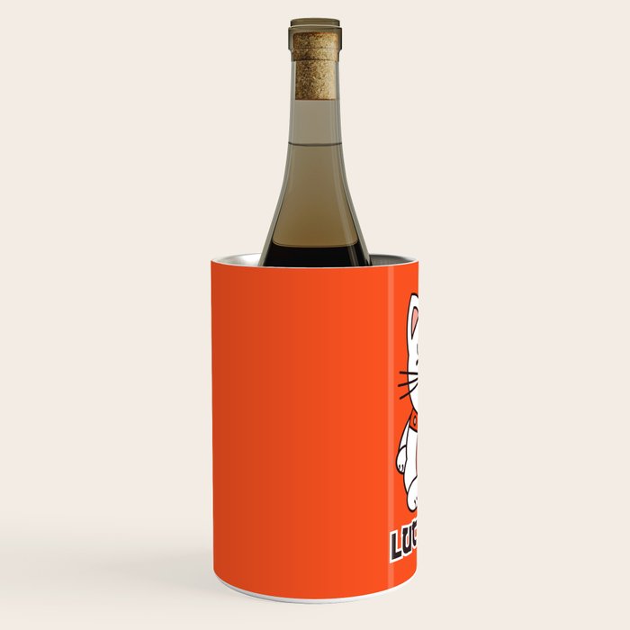 Lucky Cat Illustration Wine Chiller Gallery Image 2