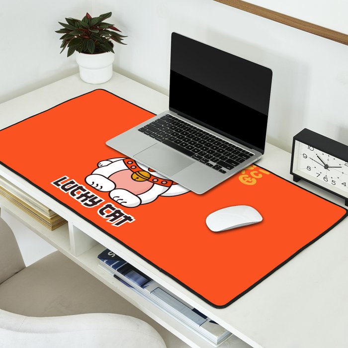 Lucky Cat Illustration Desk Mat Gallery Image 2