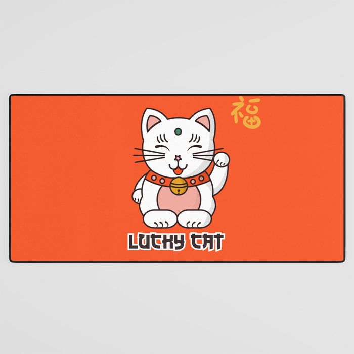 Lucky Cat Illustration Desk Mat Gallery Image 3
