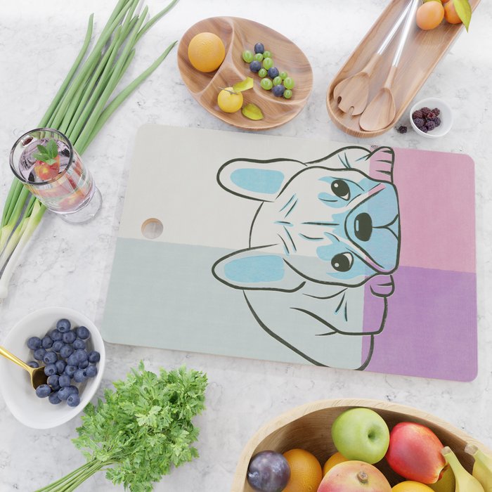 Adorable French Bulldog Puppy Artwork Cutting Board Gallery Image 2