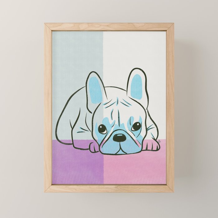 Adorable French Bulldog Puppy Artwork Mini Art Print Gallery Image 1