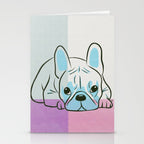 Adorable French Bulldog Puppy Artwork Stationery Card Gallery Image 2