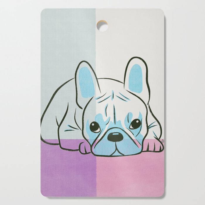 Adorable French Bulldog Puppy Artwork Cutting Board Gallery Image 1