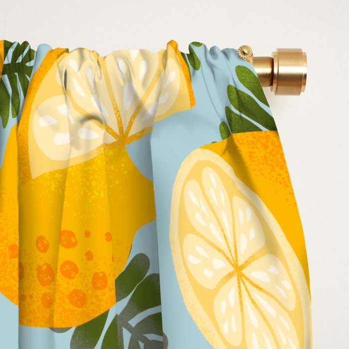 Lemon Pattern - Amalfi Coast Cocktails Window Curtain Gallery Image 2
