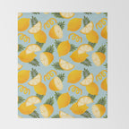 Lemon Pattern - Amalfi Coast Cocktails Throw Blanket Gallery Image 2