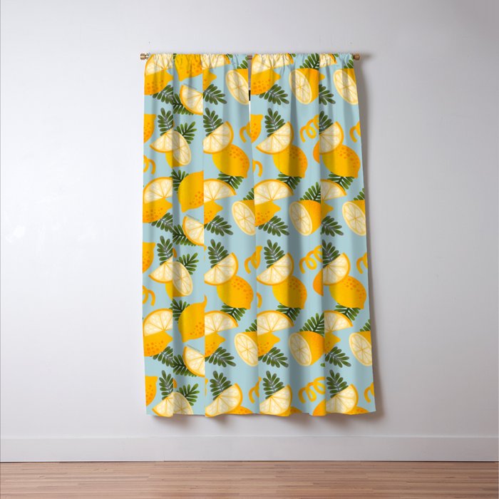 Lemon Pattern - Amalfi Coast Cocktails Window Curtain Gallery Image 3