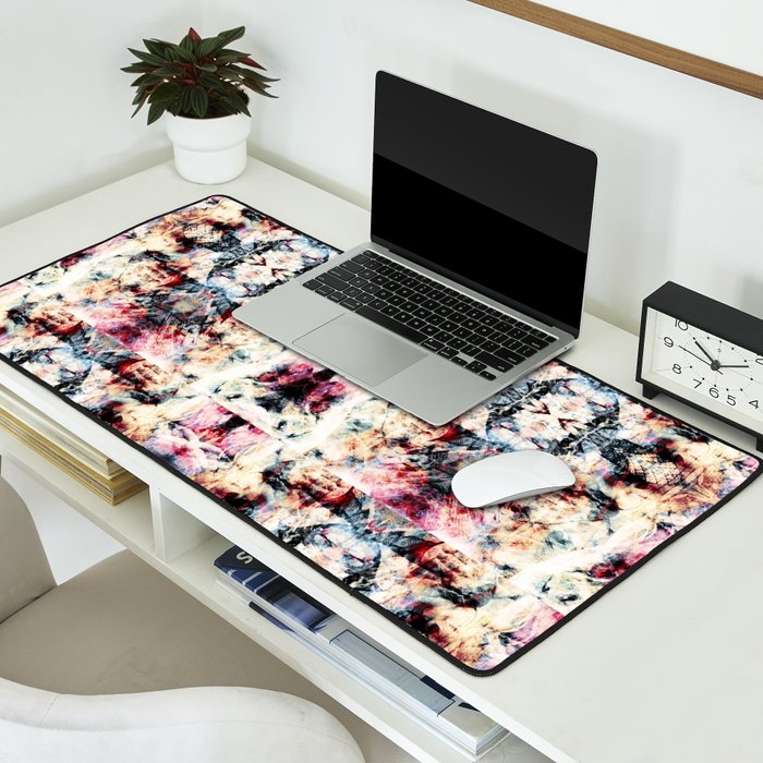 Colorful Abstract Batik Butterfly Rorschach Ink Blot Art Universe No5 Desk Mat Gallery Image 2