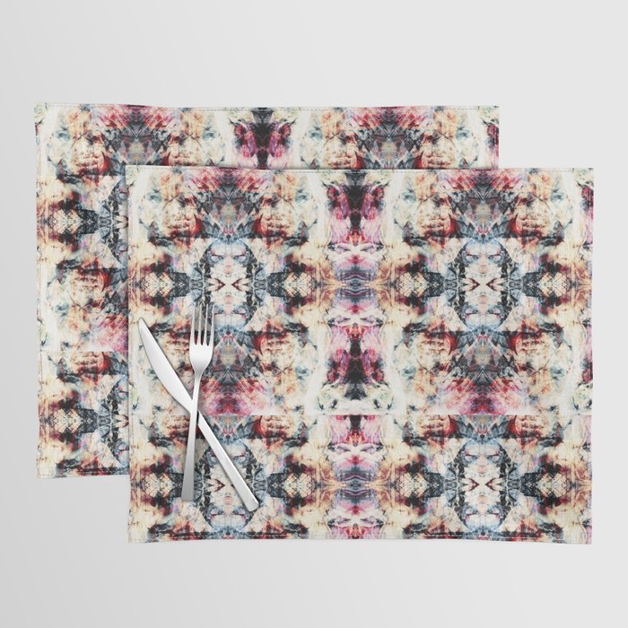 Colorful Abstract Batik Butterfly Rorschach Ink Blot Art Universe No5 Placemat Gallery Image 1