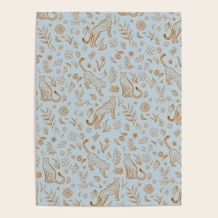 Cheetahs and Plants Boho Poster Gallery Image 4