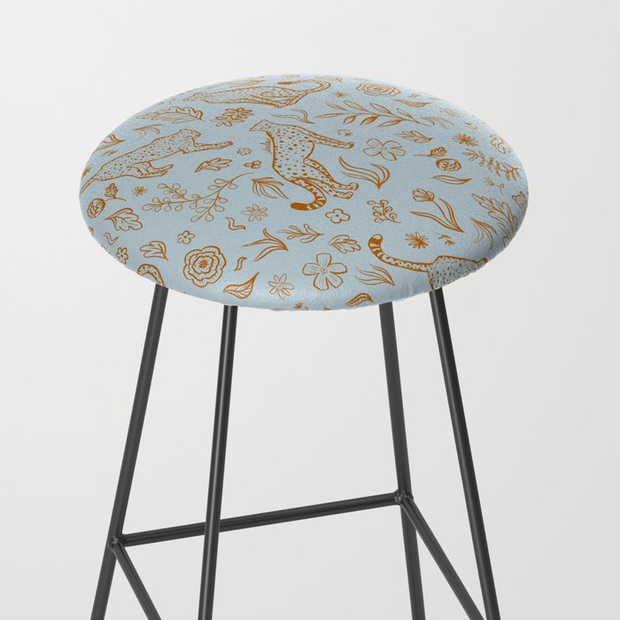 Cheetahs and Plants Boho Stool Gallery Image 2