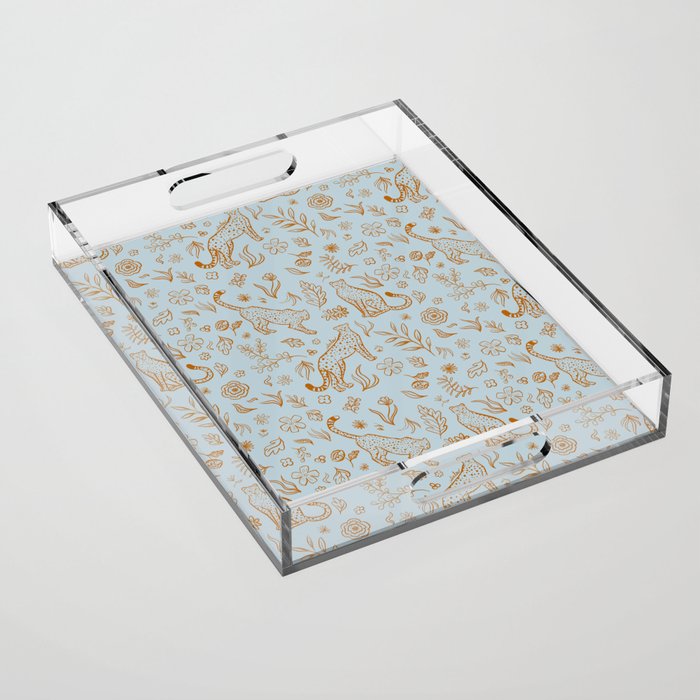 Cheetahs and Plants Boho Acrylic Tray Gallery Image 1