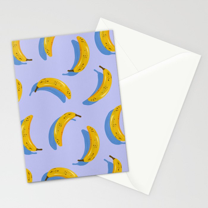 Banana Pattern - Blue Palette Stationery Card Gallery Image 2