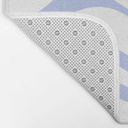 Modern Liquid Swirl Abstract Square in White and Light Blue Periwinkle  Bath Mat Gallery Image 2