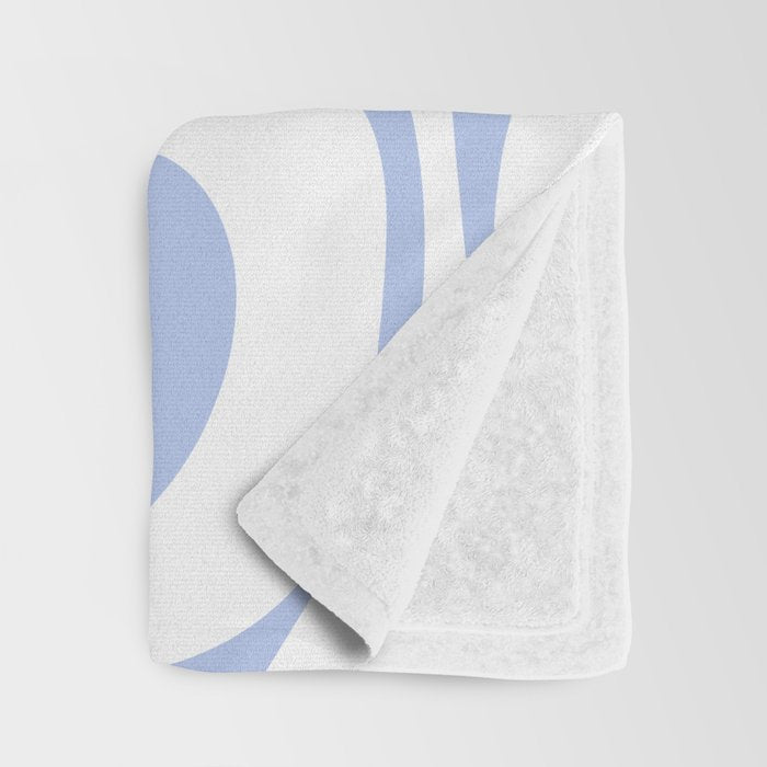 Modern Liquid Swirl Abstract Square in White and Light Blue Periwinkle  Throw Blanket Gallery Image 3