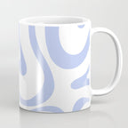 Modern Liquid Swirl Abstract Square in White and Light Blue Periwinkle  Coffee Mug Gallery Image 1