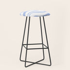 Modern Liquid Swirl Abstract Square in White and Light Blue Periwinkle  Stool Gallery Image 1