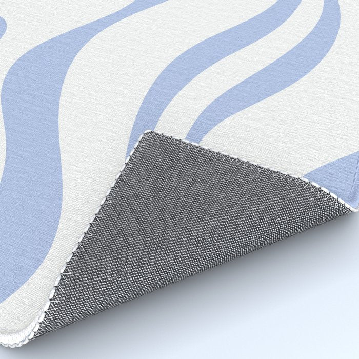 Modern Liquid Swirl Abstract Square in White and Light Blue Periwinkle  Rug Gallery Image 4