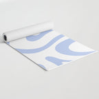 Modern Liquid Swirl Abstract Square in White and Light Blue Periwinkle  Yoga Mat Gallery Image 2
