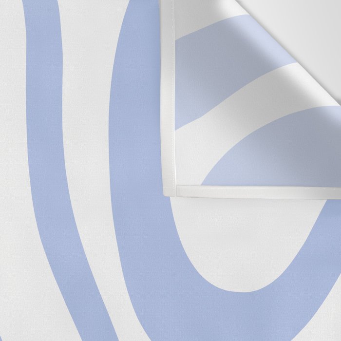 Modern Liquid Swirl Abstract Square in White and Light Blue Periwinkle  Wall Tapestry Gallery Image 3